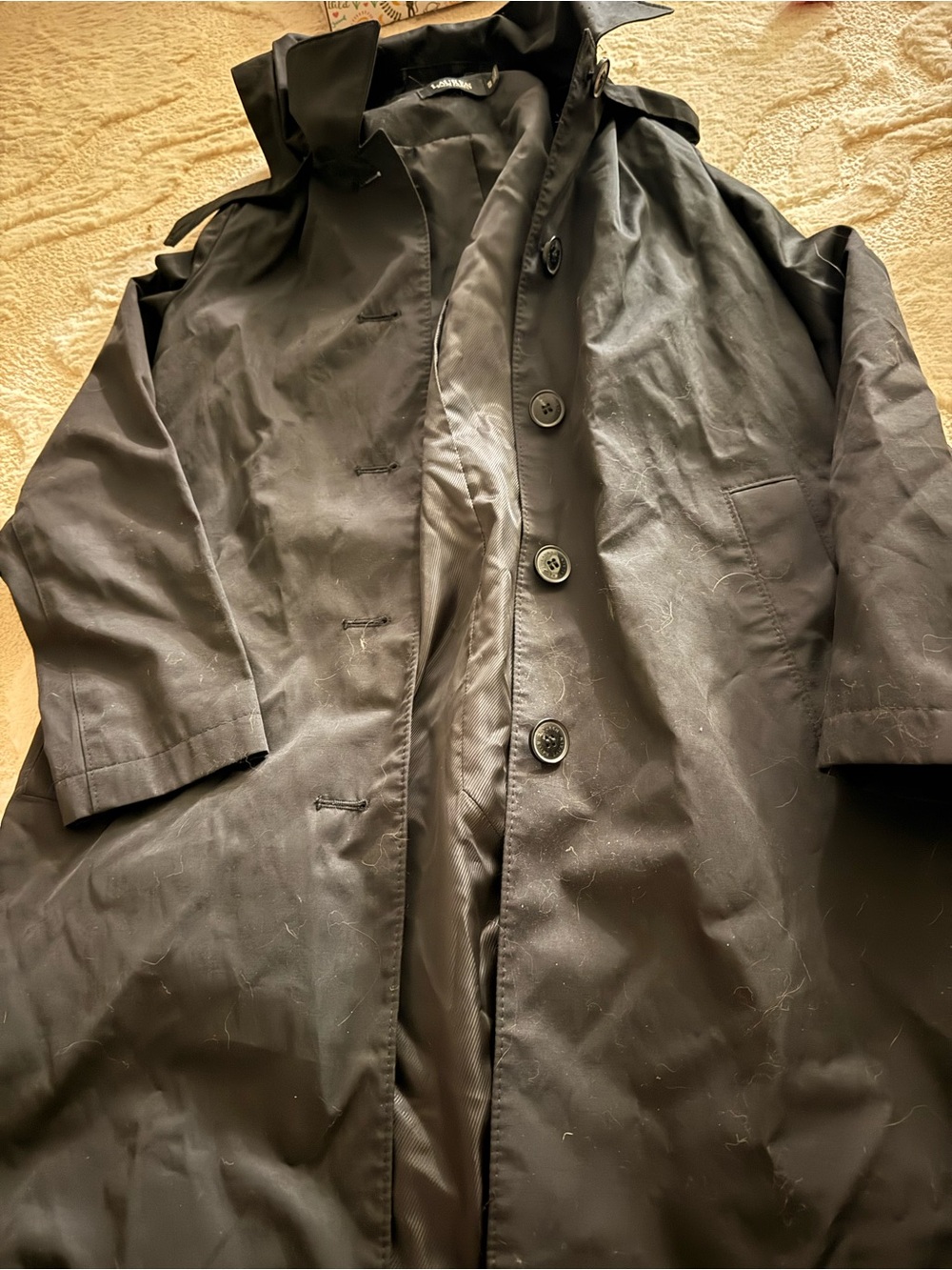Ralph Lauren Black Label Black Hooded Trench Coat